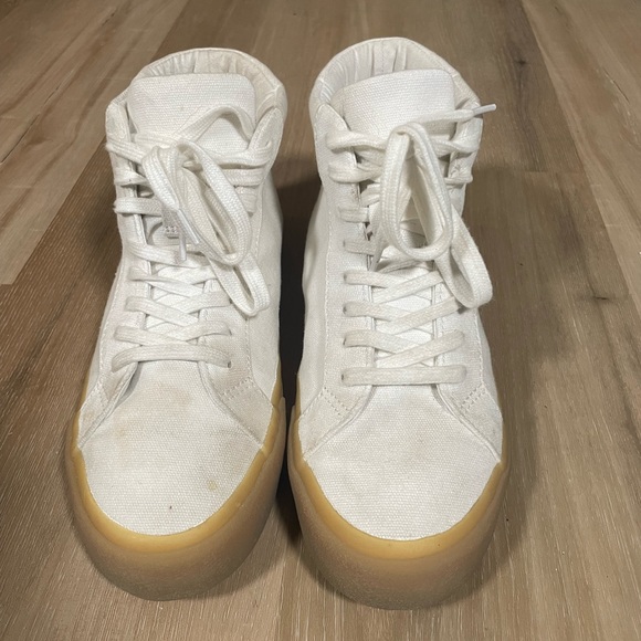 Madewell Sidewalk High-Top Sneakers in Recycled Canvas good condition sz 8 - Picture 6 of 11